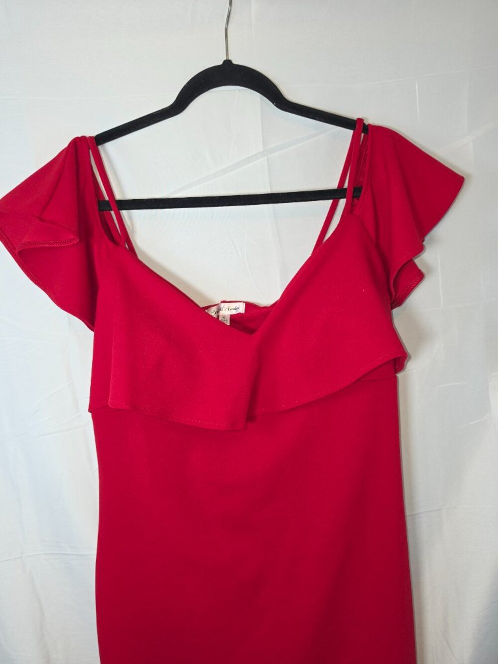 Emerald Sundae Red Ruffle Mini Dress Size XL - Picture 4 of 15
